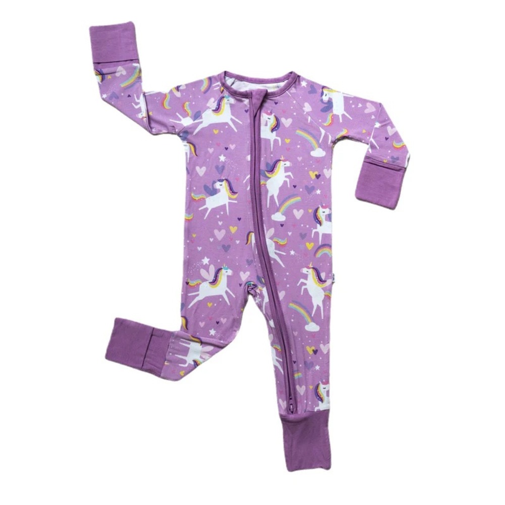 3T Little Sleepies sienna’s Unicorns convertible Footie
